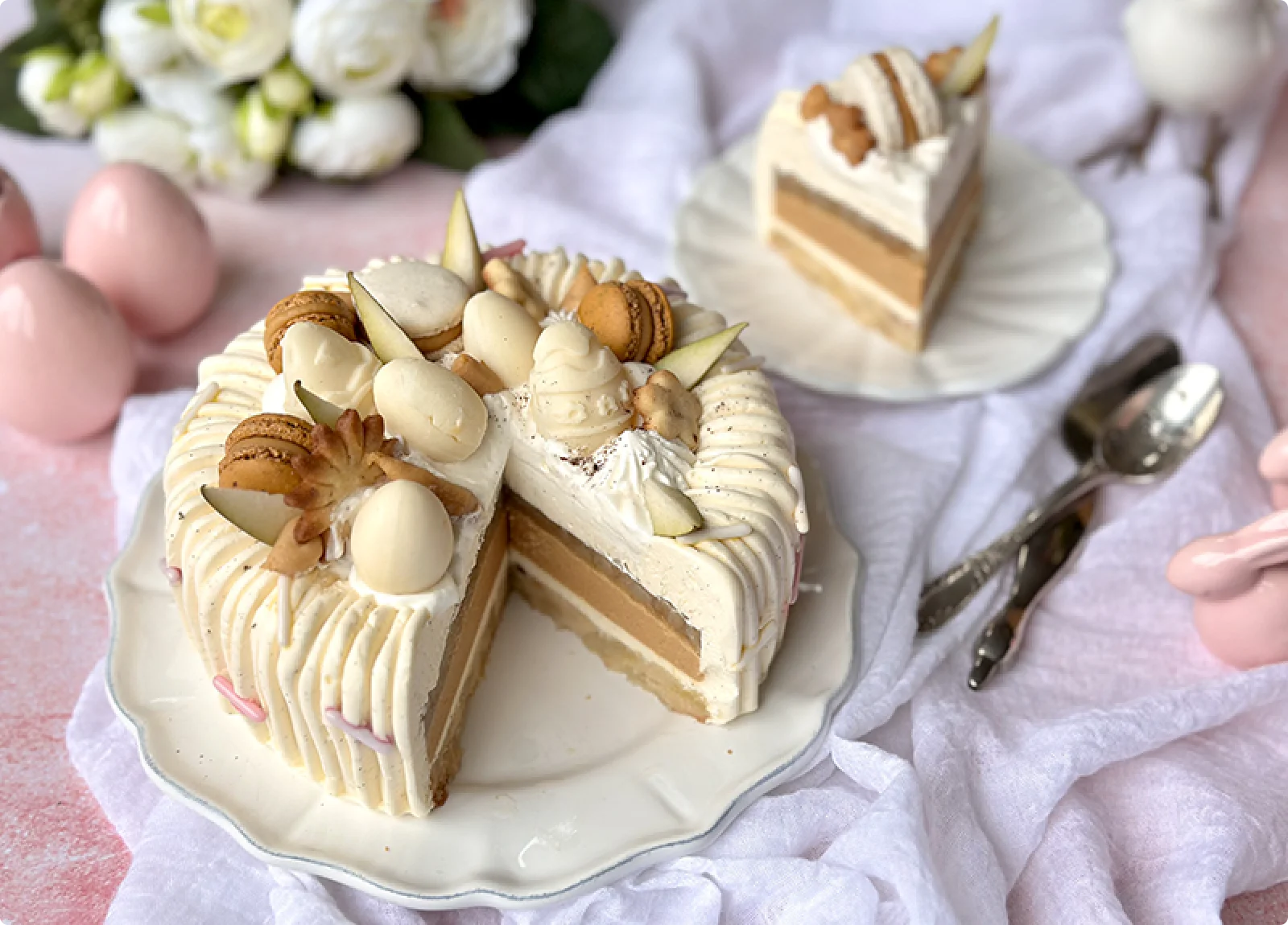 Entremets poire caramel