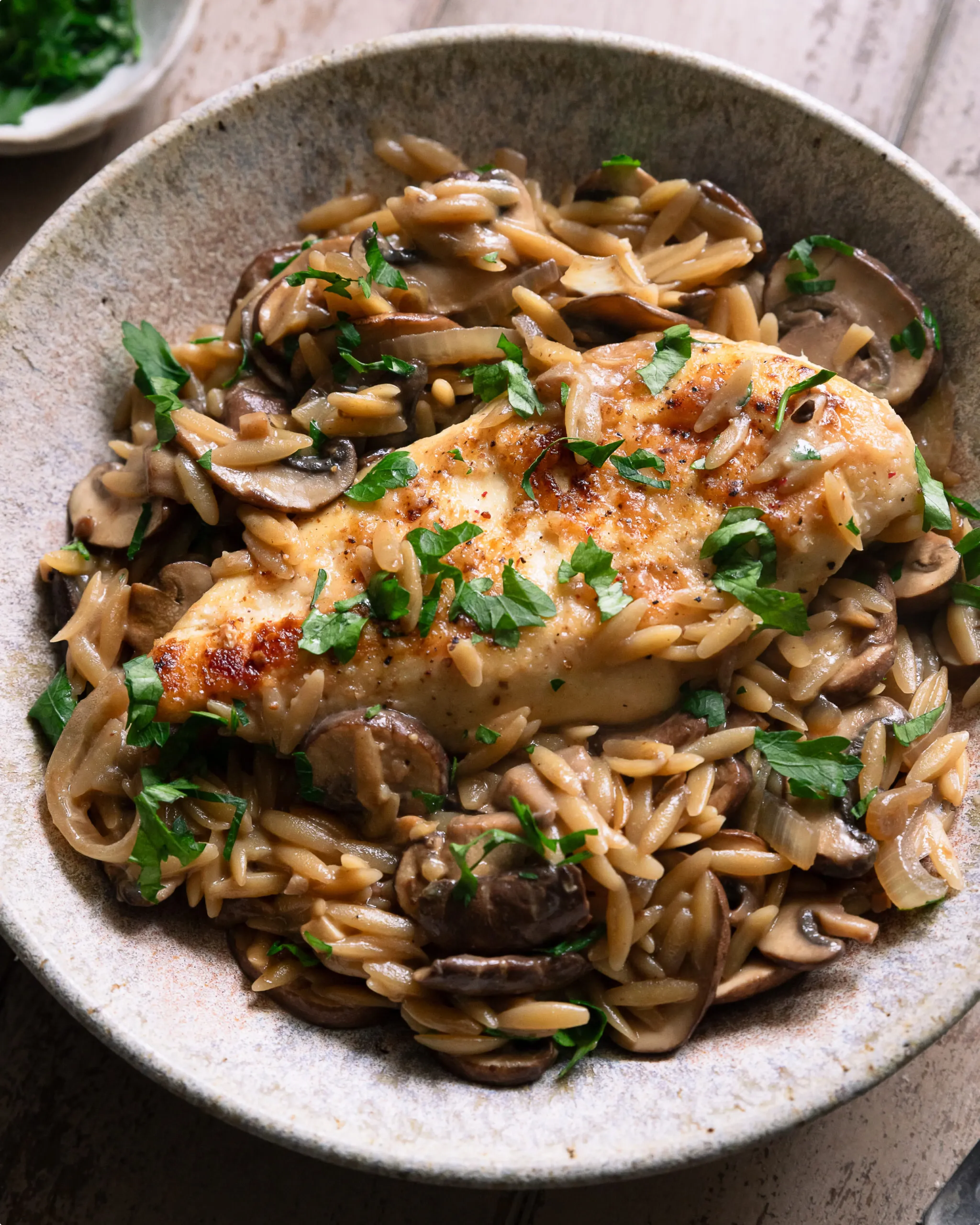 Poulet et orzo crémeux