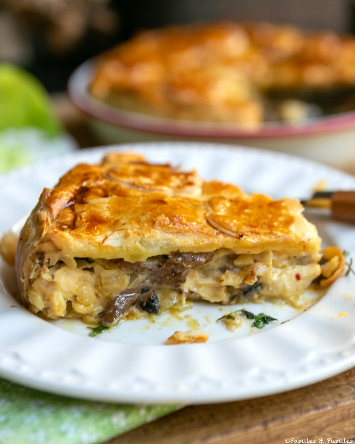 Tourte aux champignons et poulet